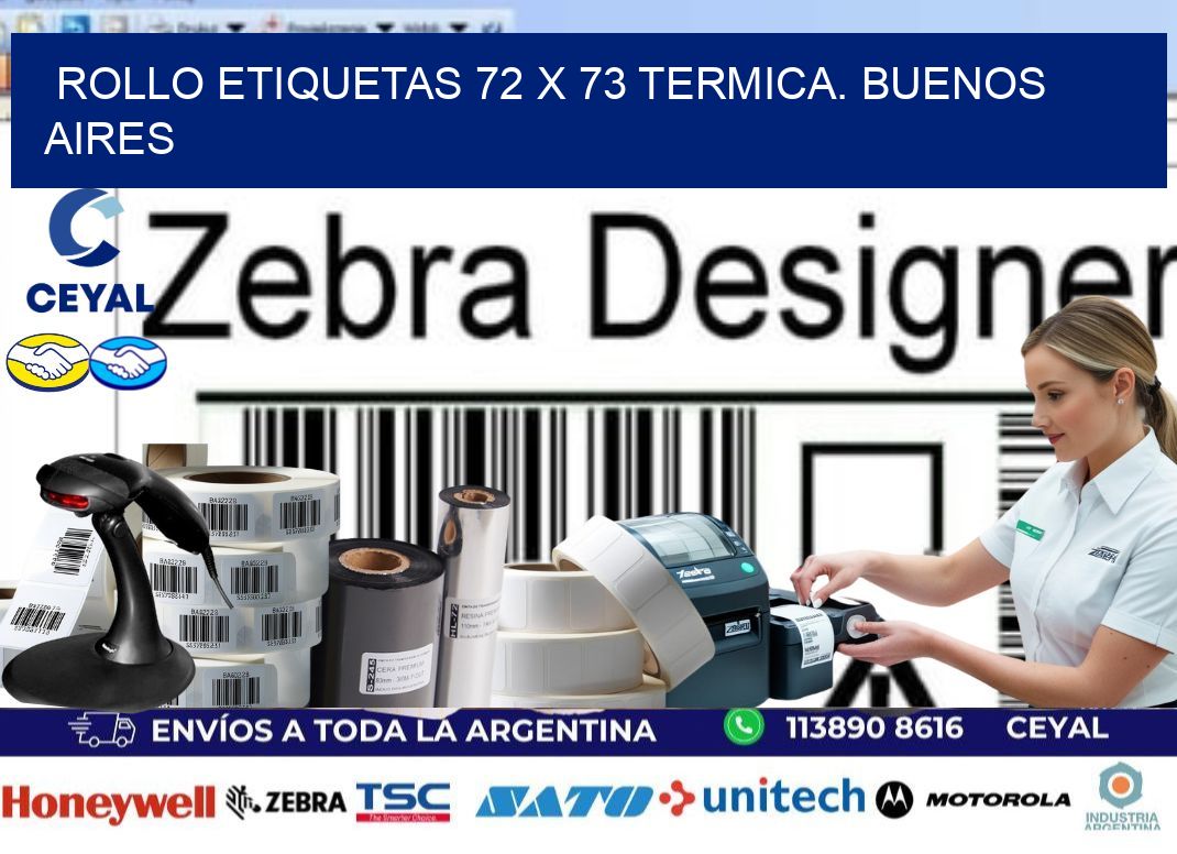Rollo etiquetas 72 x 73 termica. Buenos Aires