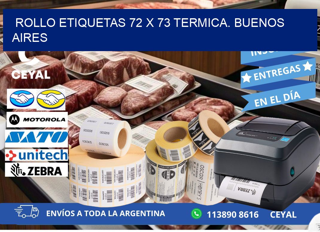 Rollo etiquetas 72 x 73 termica. Buenos Aires