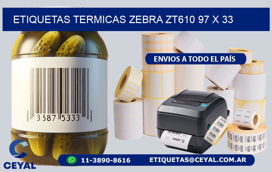 ETIQUETAS TERMICAS ZEBRA ZT610 97 x 33
