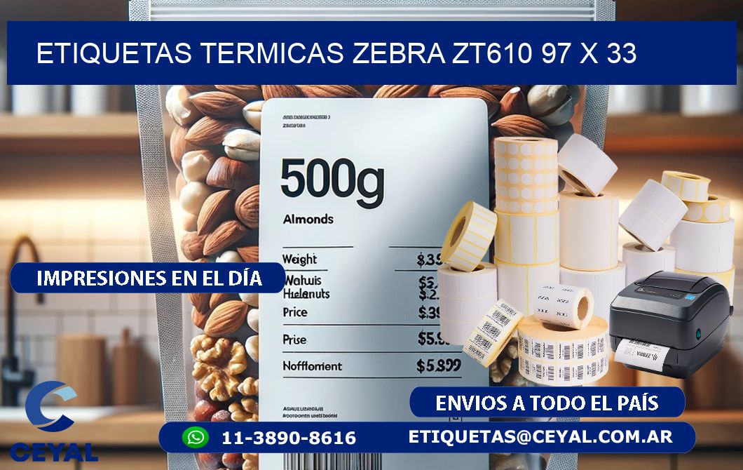 ETIQUETAS TERMICAS ZEBRA ZT610 97 x 33