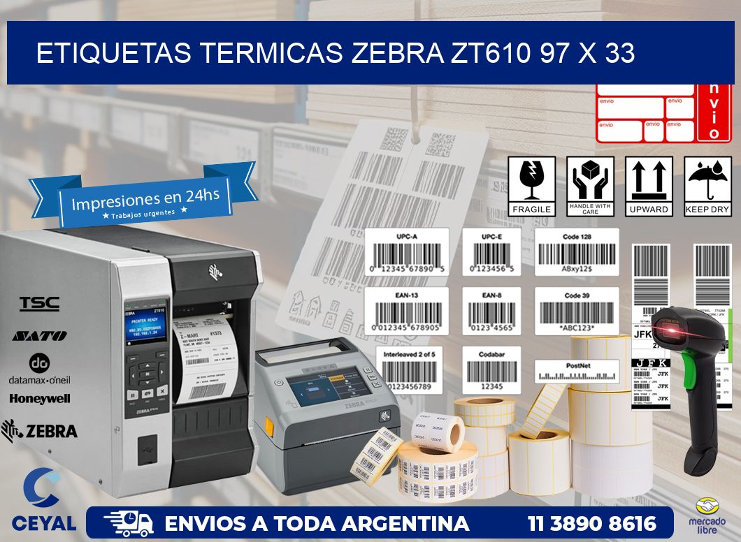 ETIQUETAS TERMICAS ZEBRA ZT610 97 x 33