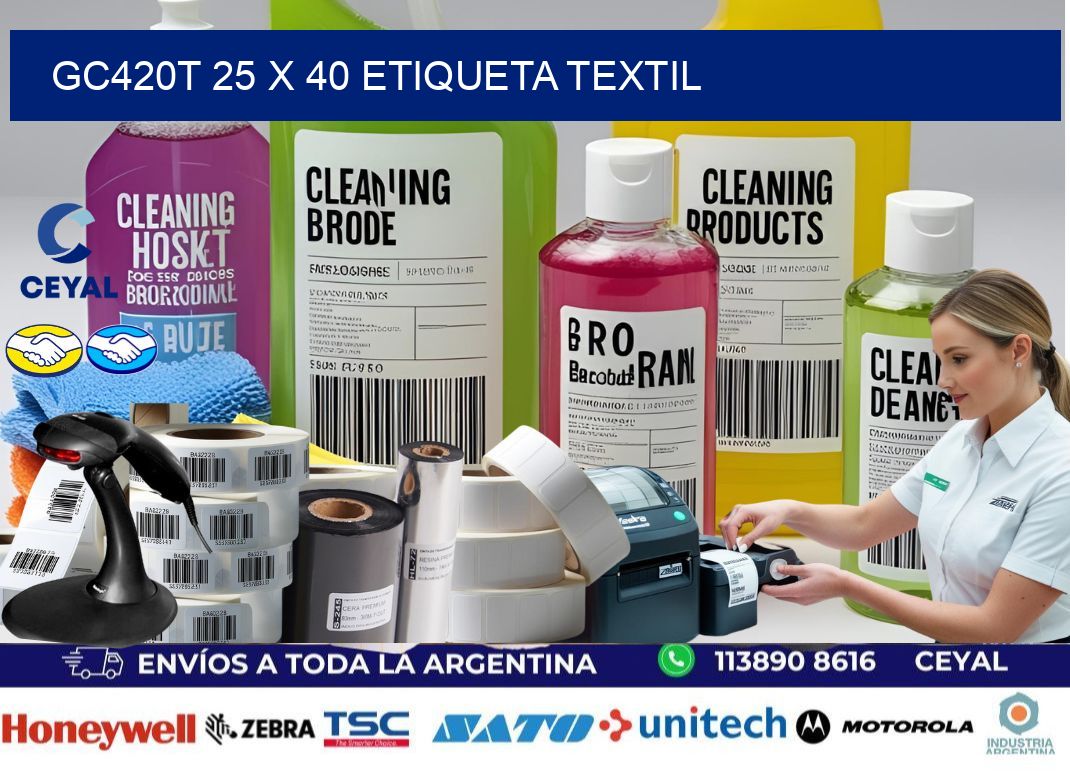 GC420T 25 x 40 ETIQUETA TEXTIL
