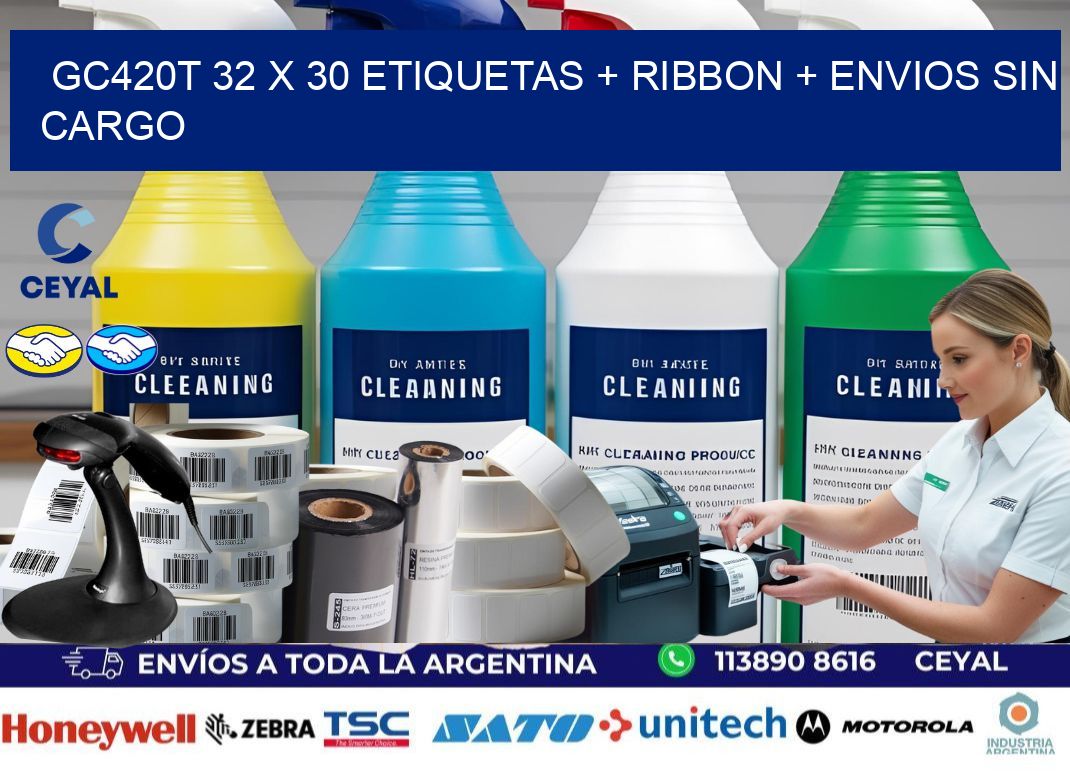 GC420T 32 x 30 etiquetas + ribbon + envios sin cargo