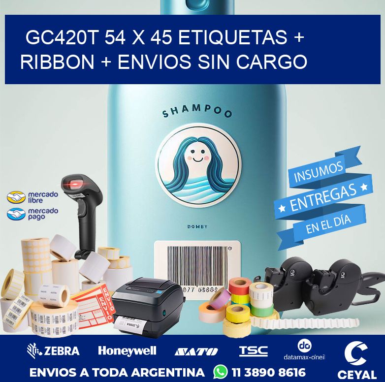 GC420T 54 x 45 etiquetas + ribbon + envios sin cargo