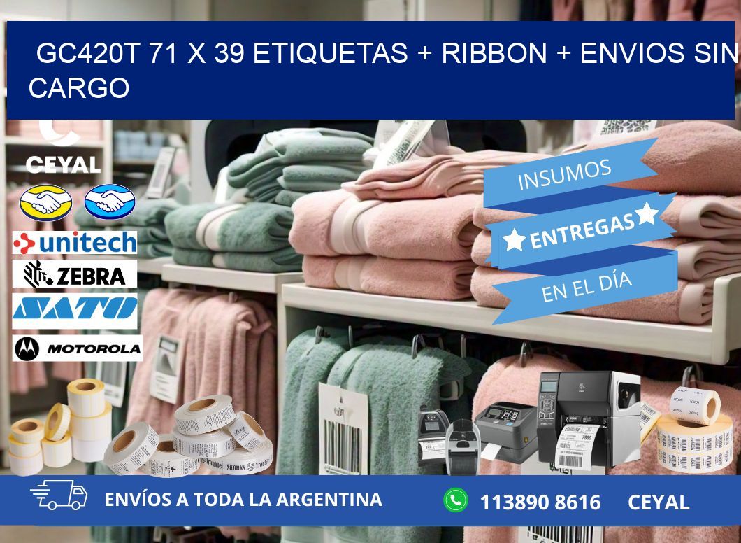 GC420T 71 x 39 etiquetas + ribbon + envios sin cargo