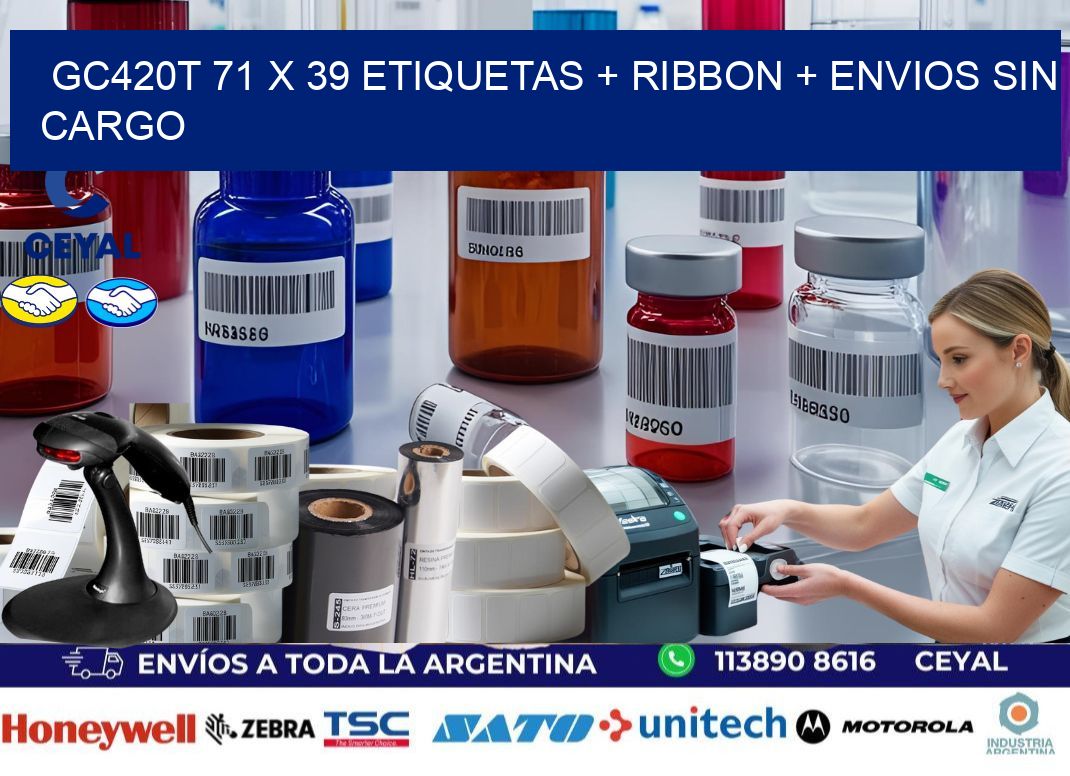 GC420T 71 x 39 etiquetas + ribbon + envios sin cargo