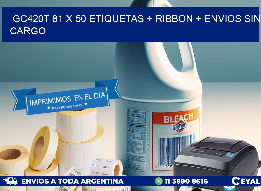 GC420T 81 x 50 etiquetas + ribbon + envios sin cargo