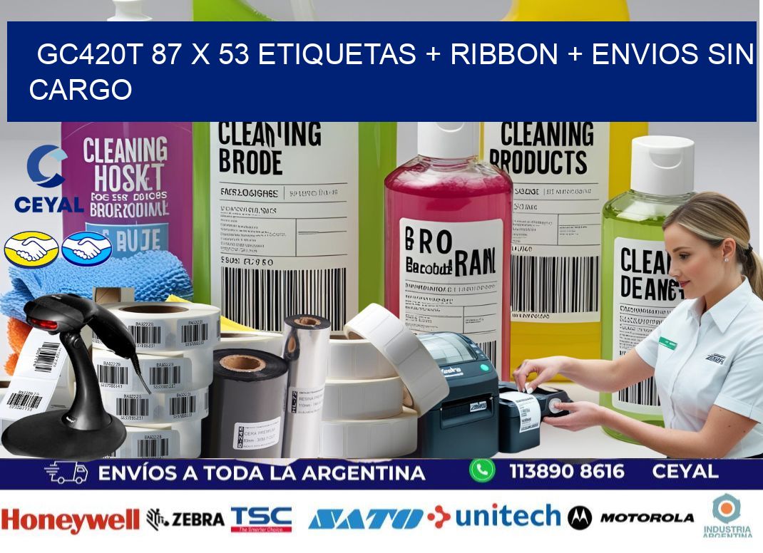 GC420T 87 x 53 etiquetas + ribbon + envios sin cargo