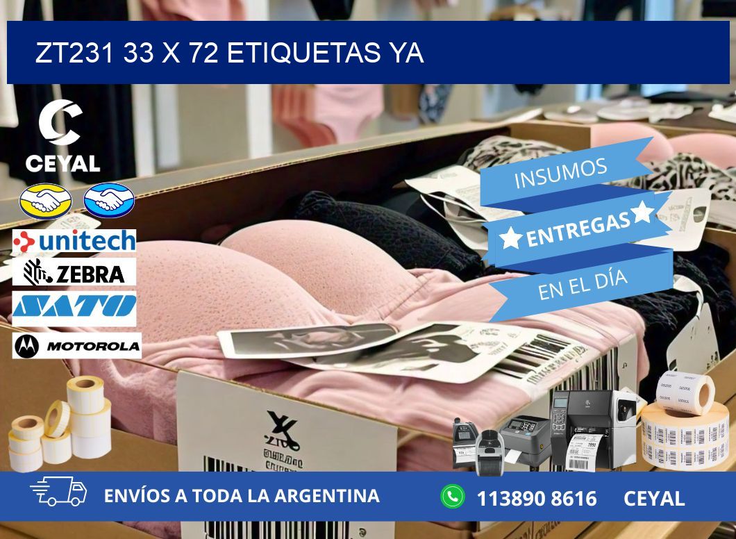ZT231 33 x 72 ETIQUETAS YA