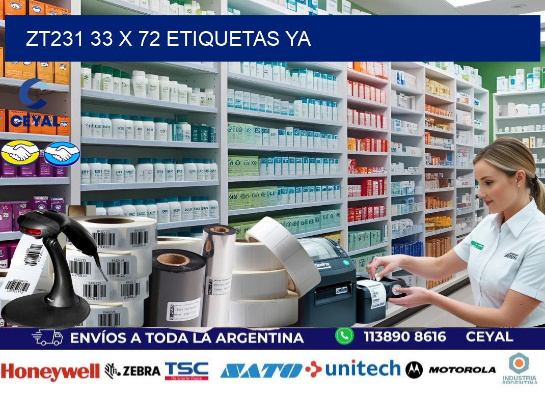 ZT231 33 x 72 ETIQUETAS YA