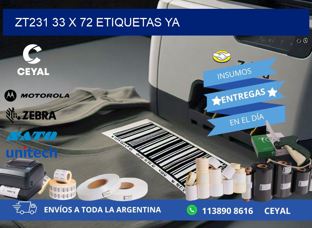 ZT231 33 x 72 ETIQUETAS YA