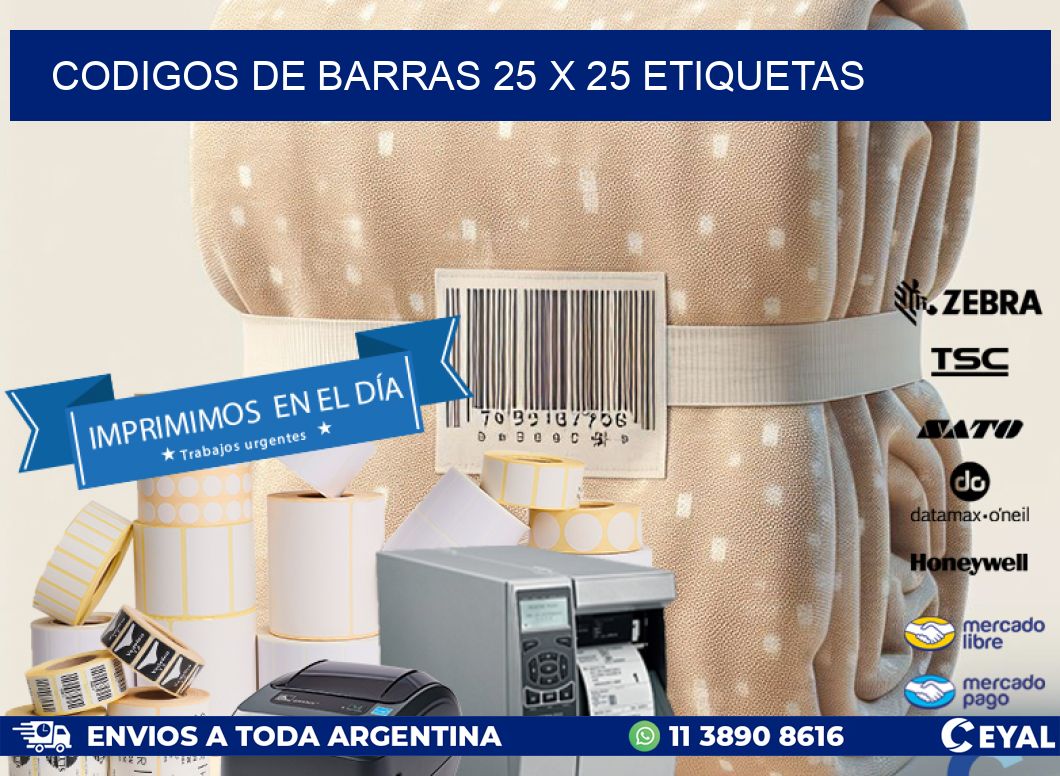 codigos de barras 25 x 25 etiquetas