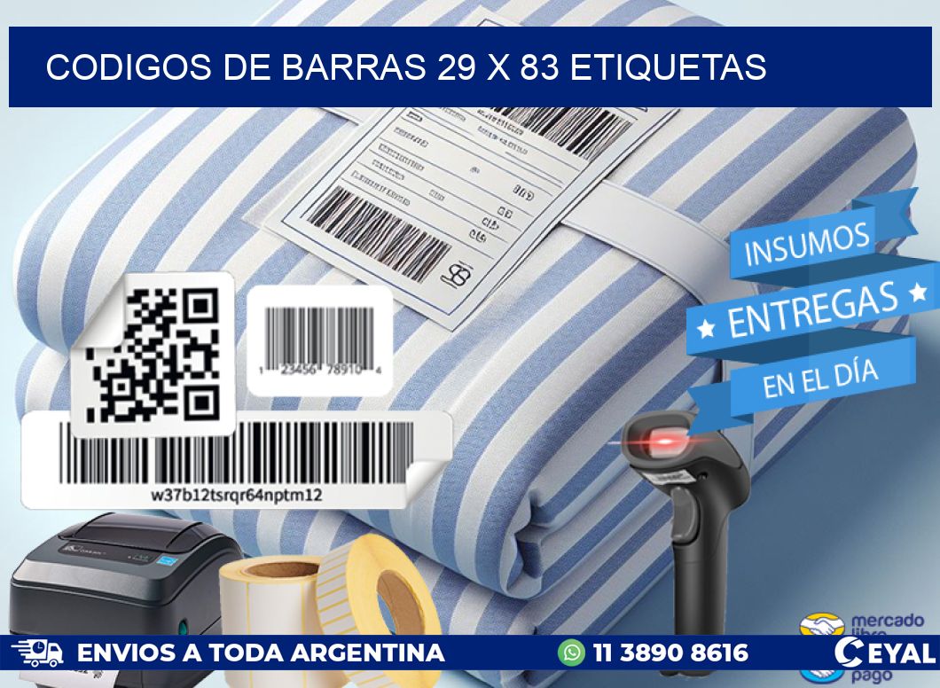 codigos de barras 29 x 83 etiquetas