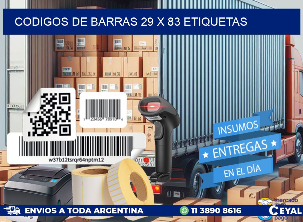 codigos de barras 29 x 83 etiquetas