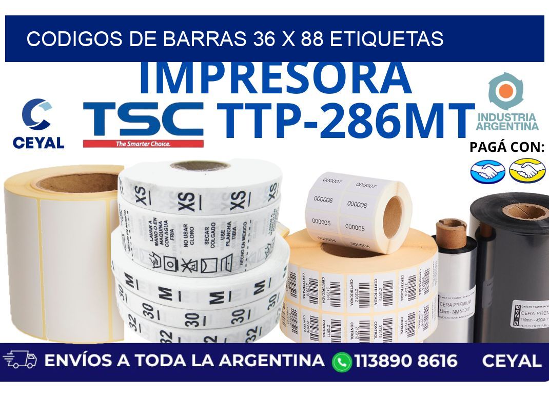 codigos de barras 36 x 88 etiquetas