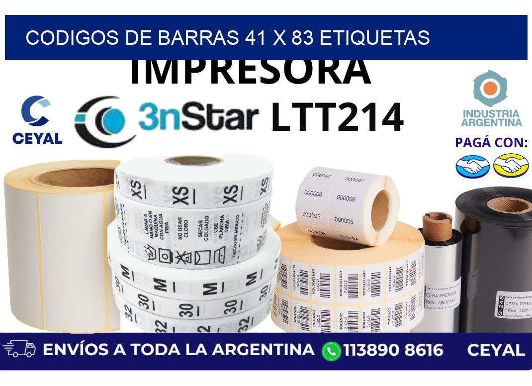 codigos de barras 41 x 83 etiquetas