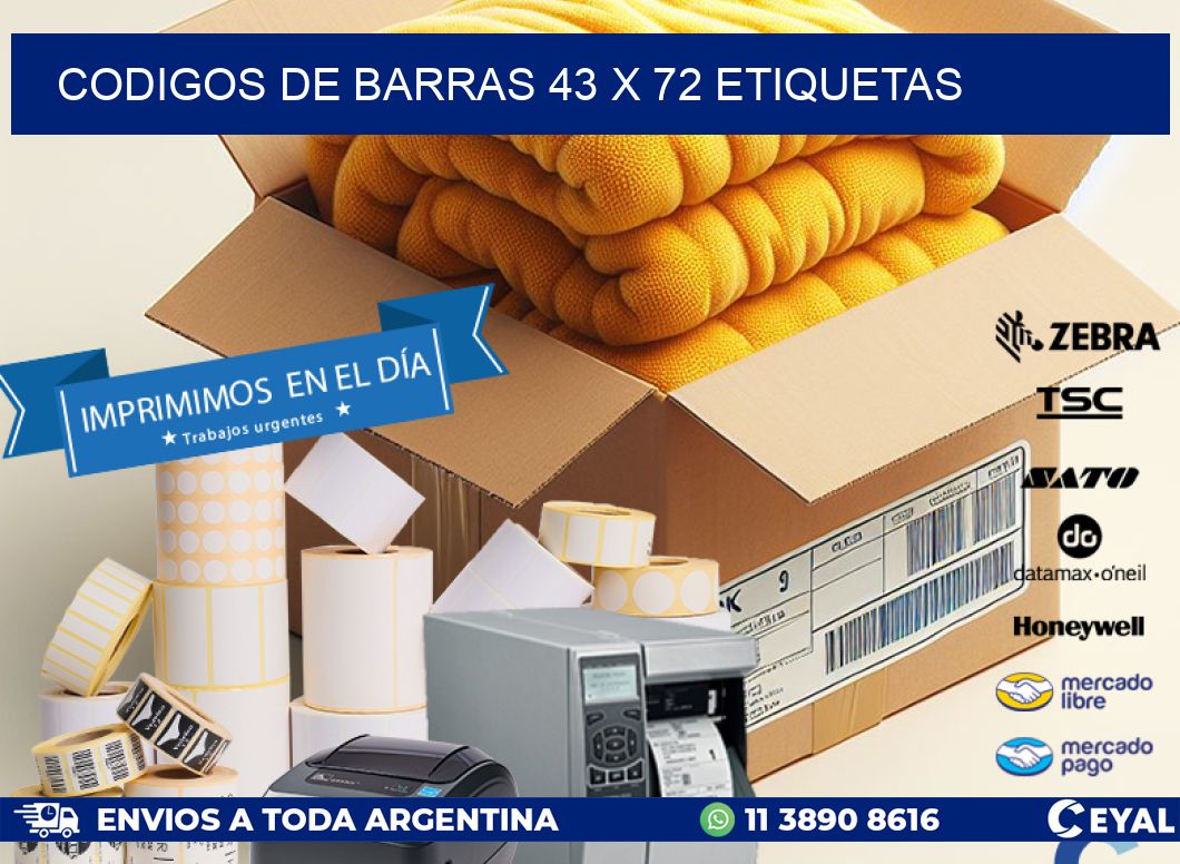 codigos de barras 43 x 72 etiquetas