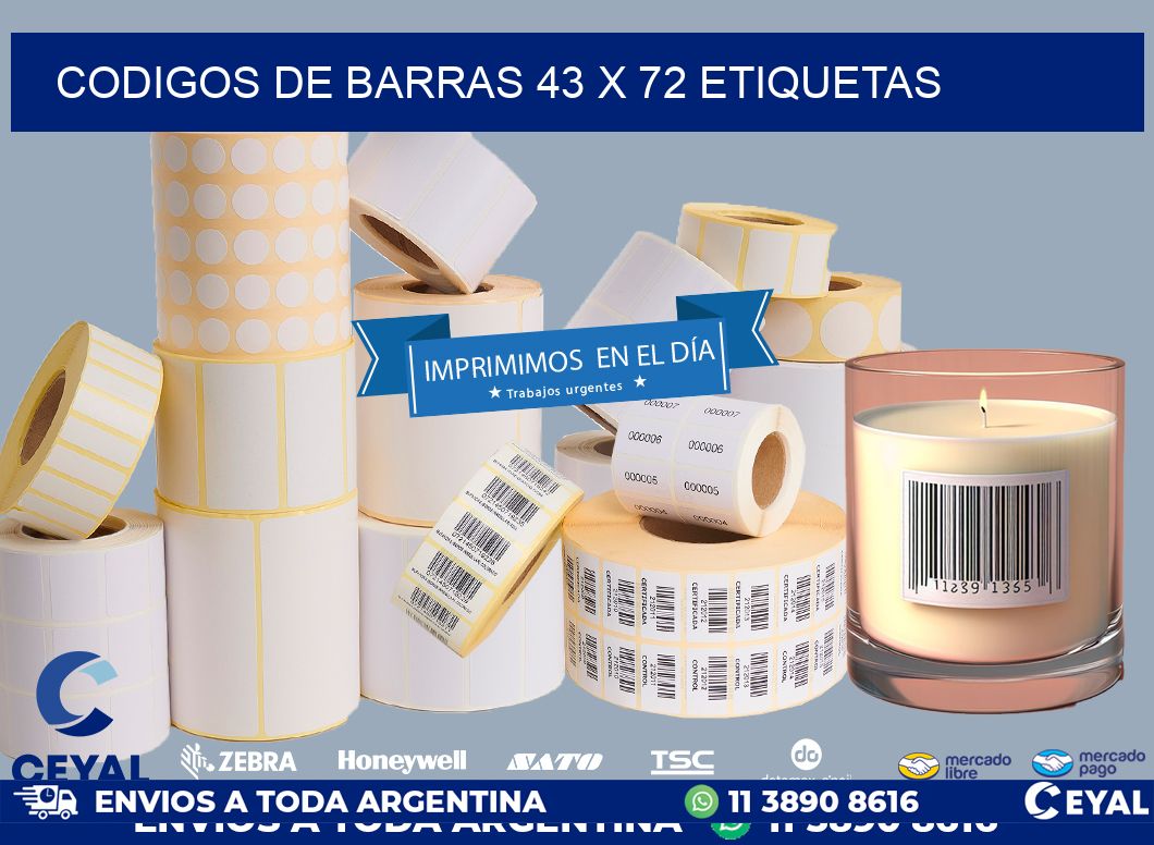 codigos de barras 43 x 72 etiquetas