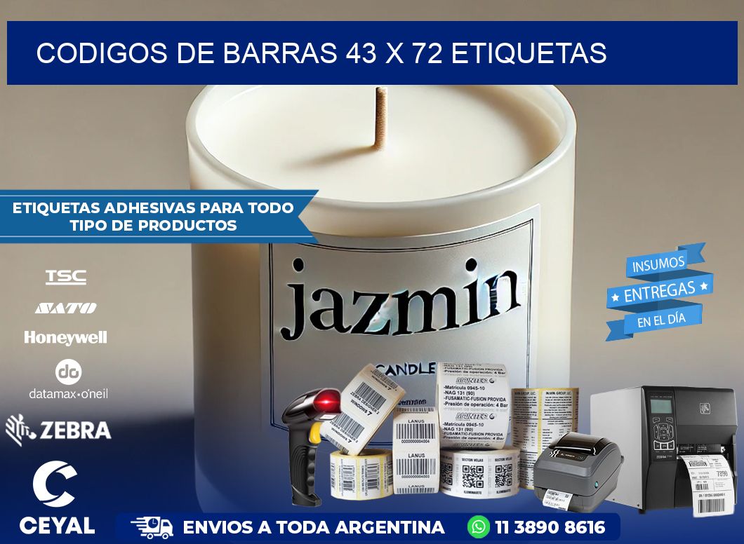 codigos de barras 43 x 72 etiquetas