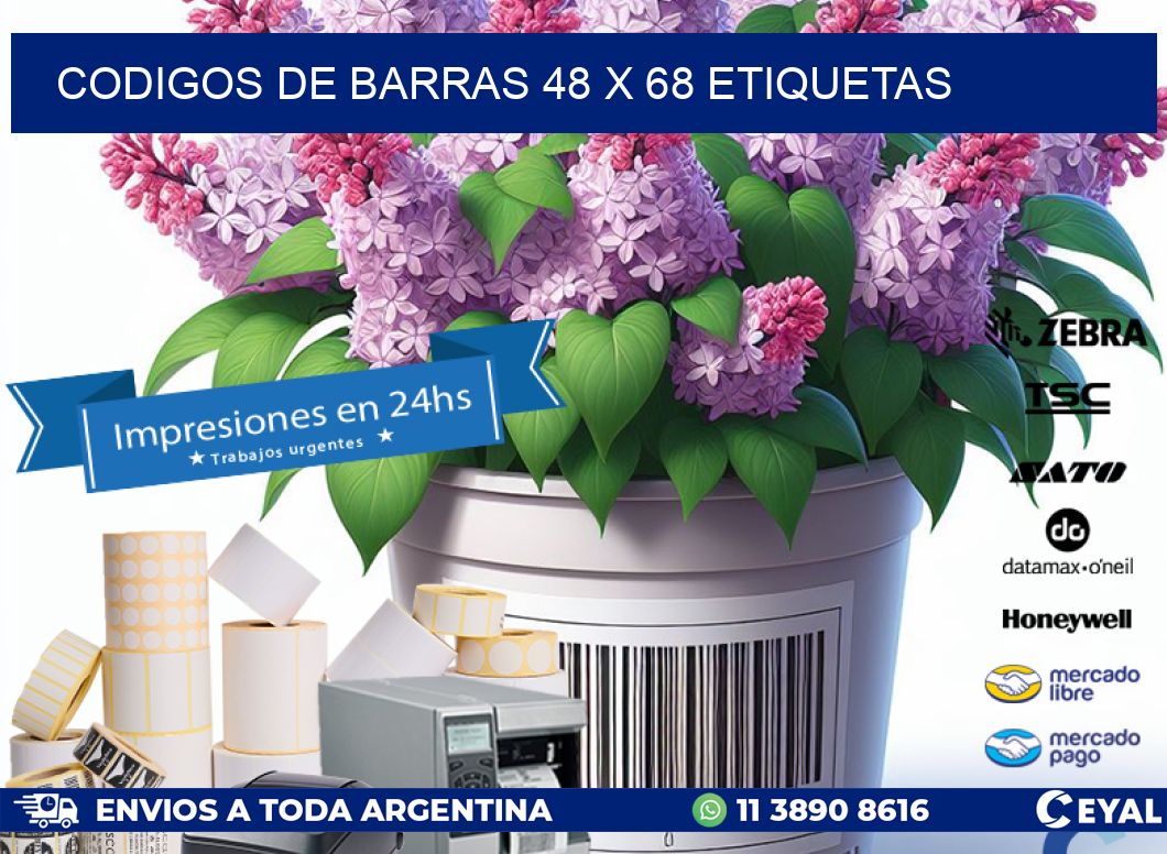 codigos de barras 48 x 68 etiquetas