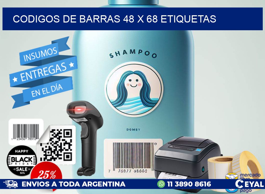 codigos de barras 48 x 68 etiquetas