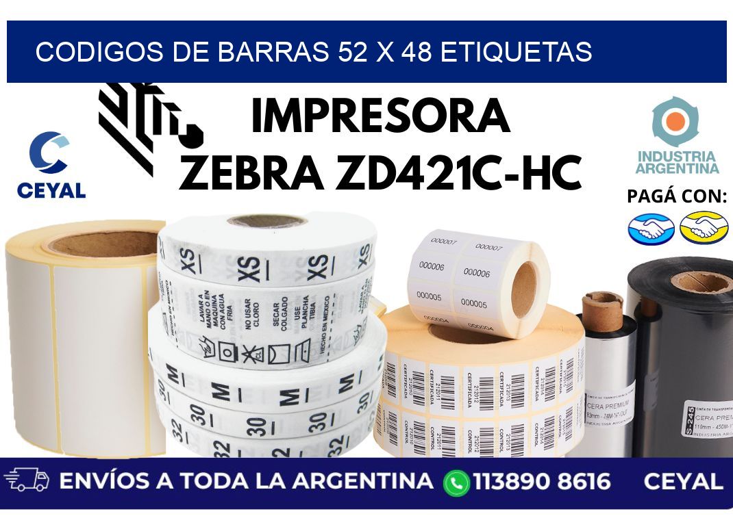 codigos de barras 52 x 48 etiquetas