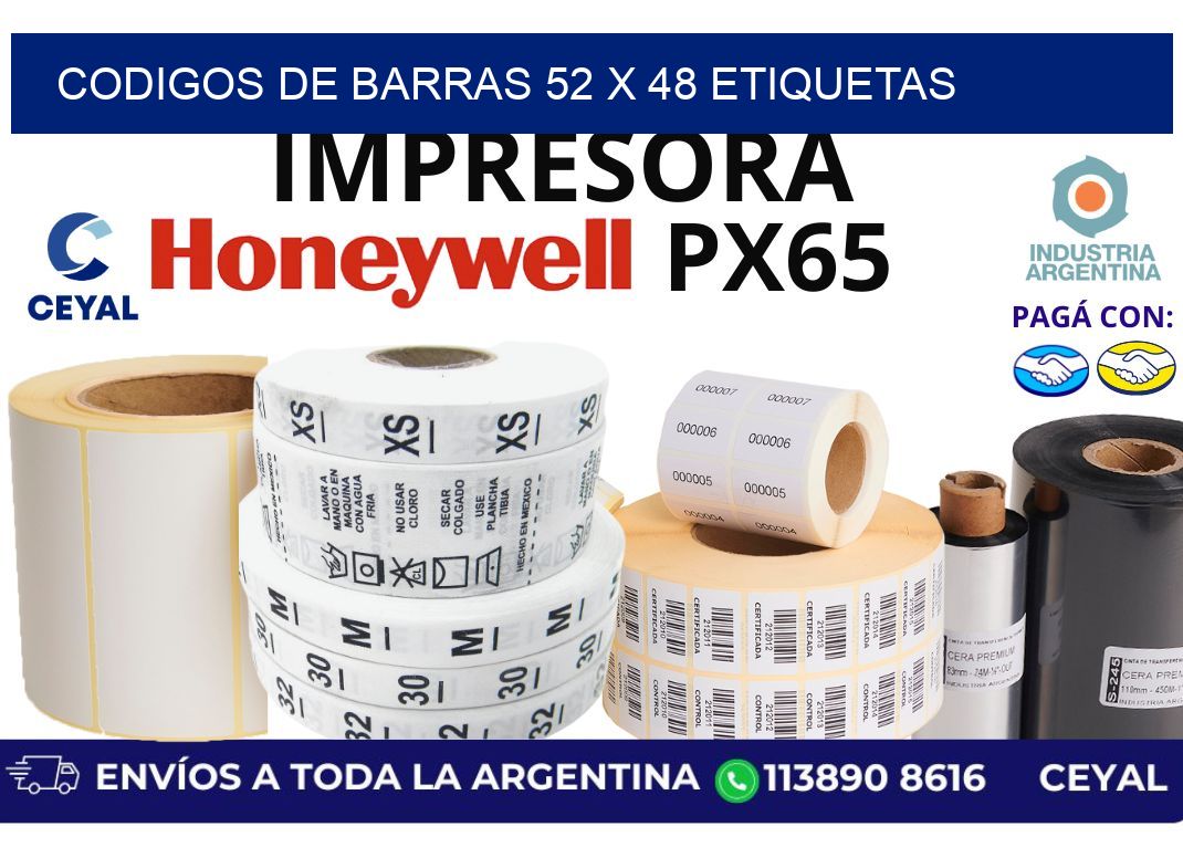 codigos de barras 52 x 48 etiquetas