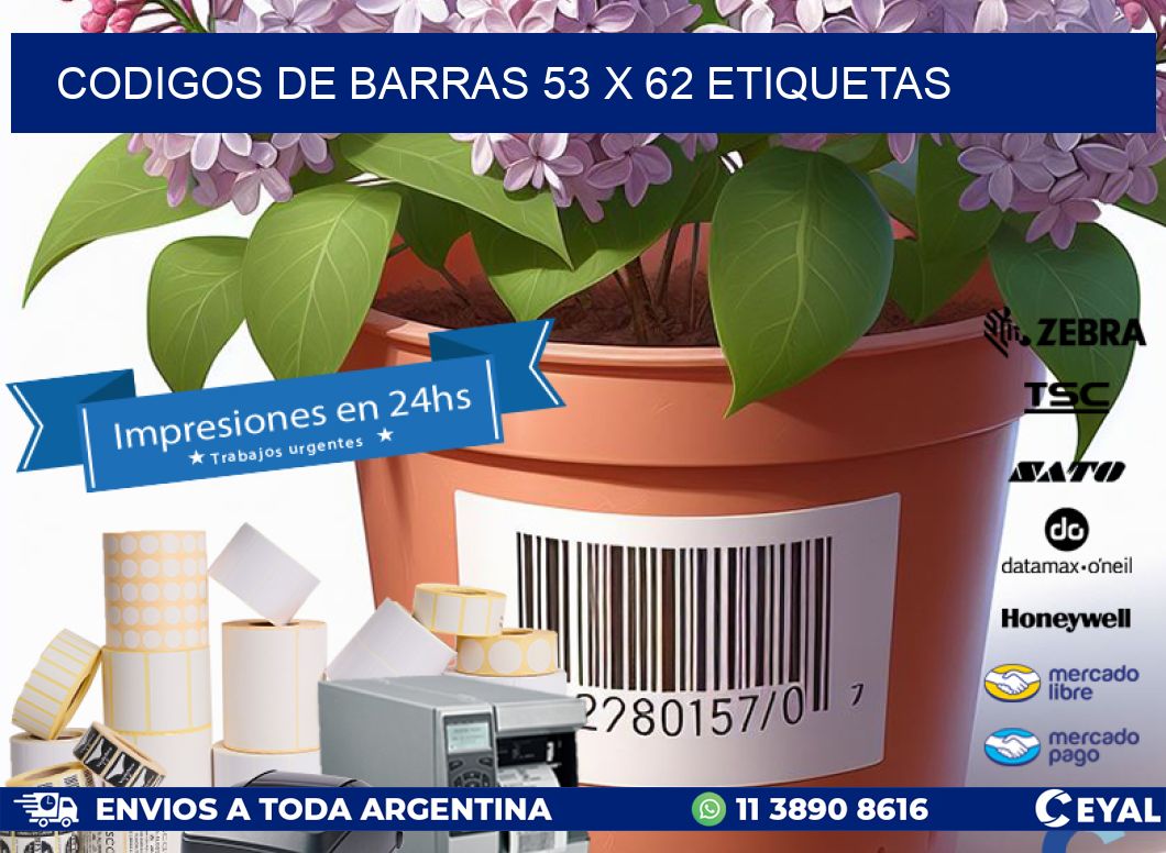 codigos de barras 53 x 62 etiquetas
