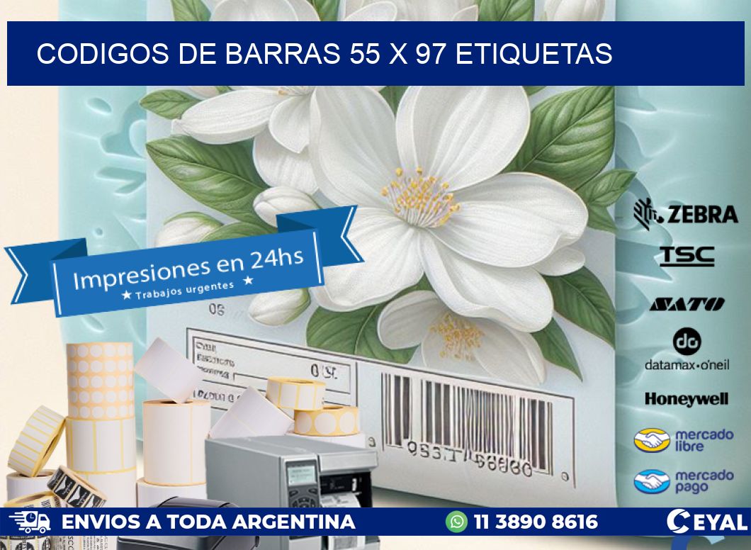 codigos de barras 55 x 97 etiquetas