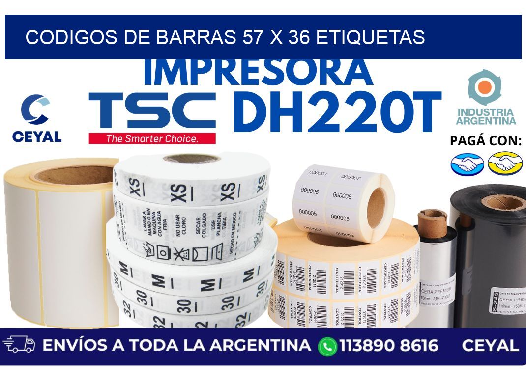 codigos de barras 57 x 36 etiquetas
