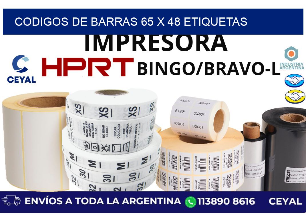 codigos de barras 65 x 48 etiquetas