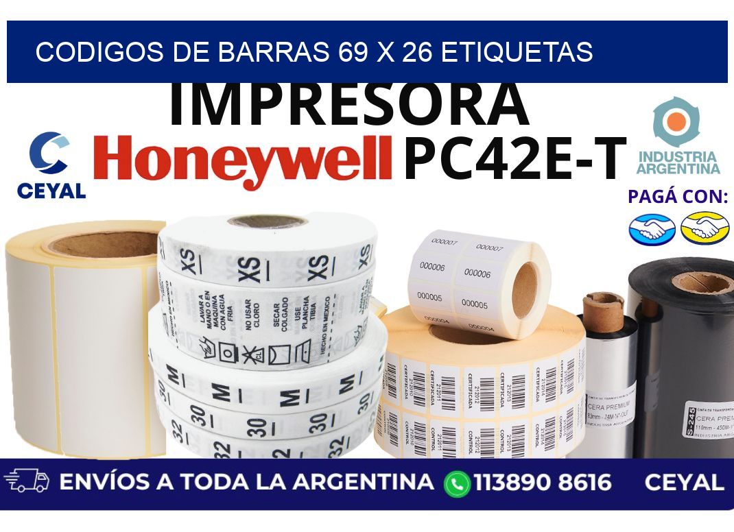 codigos de barras 69 x 26 etiquetas