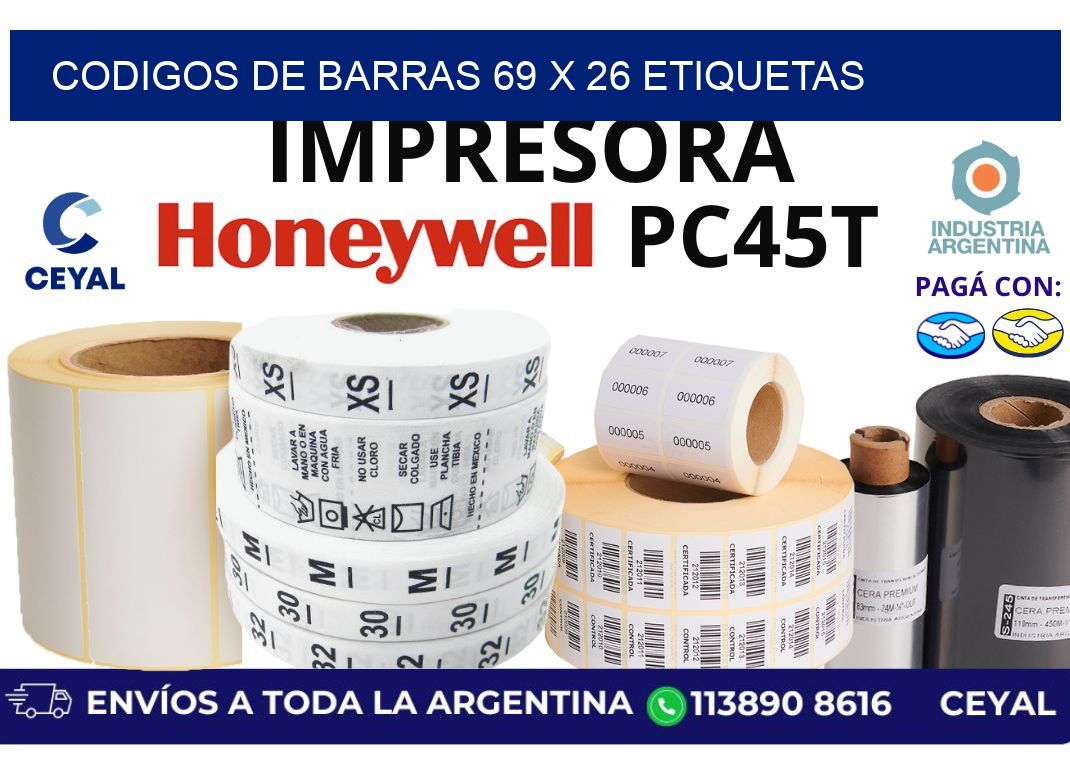 codigos de barras 69 x 26 etiquetas