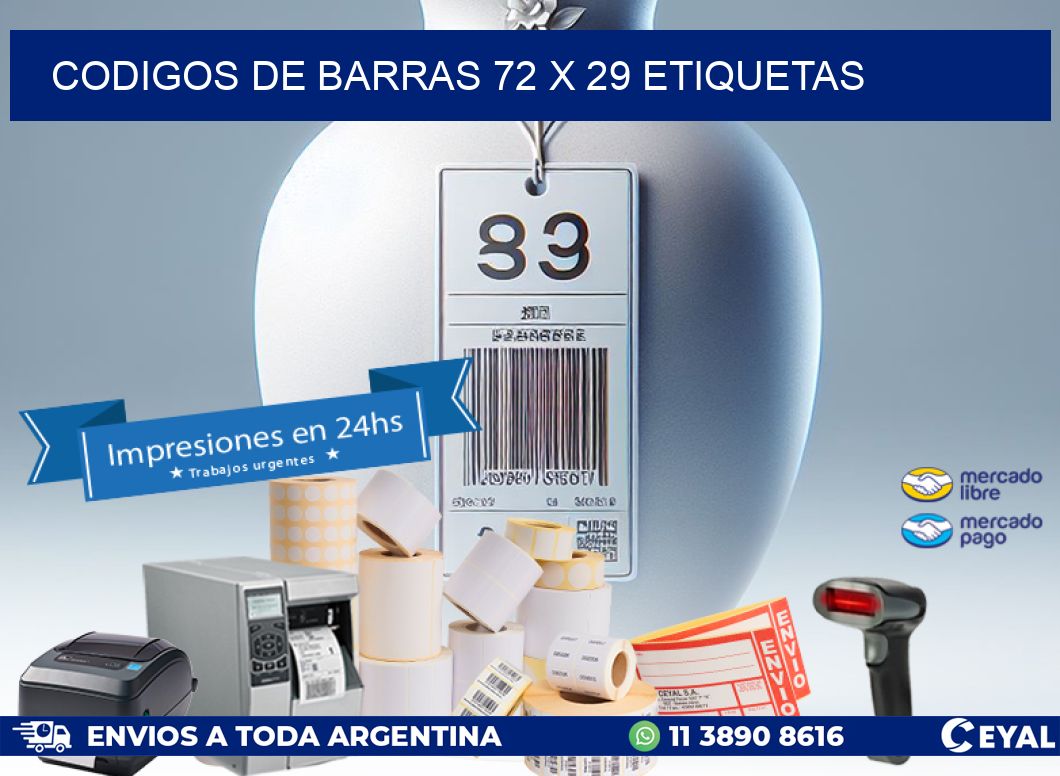 codigos de barras 72 x 29 etiquetas