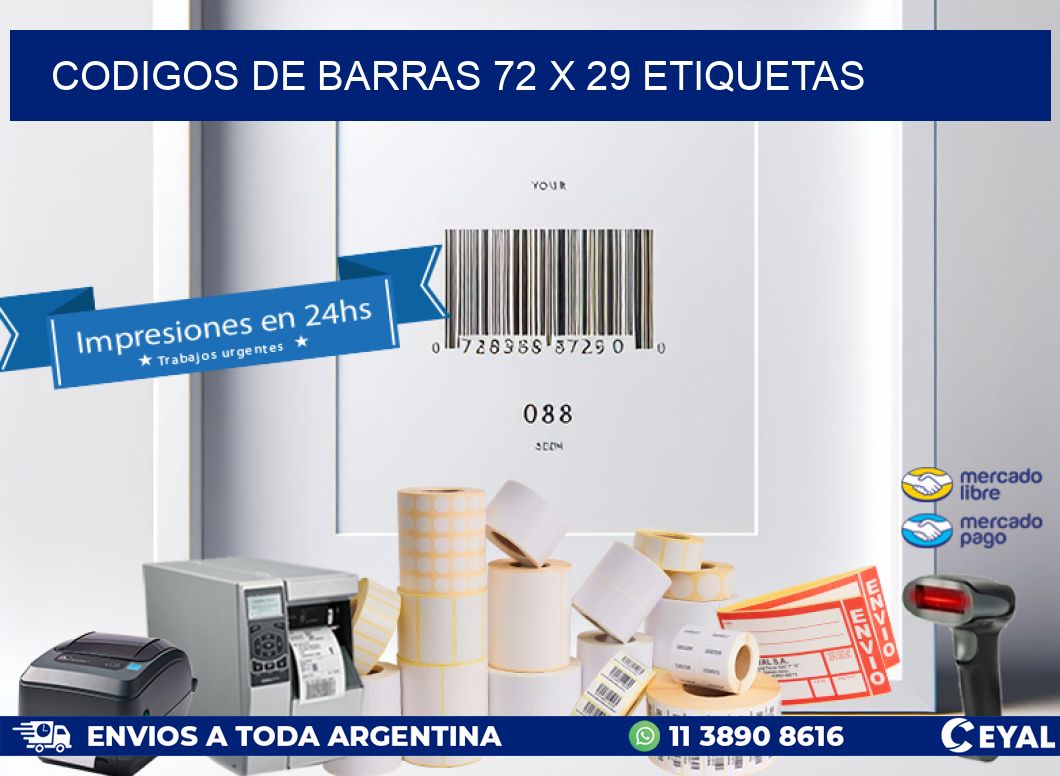 codigos de barras 72 x 29 etiquetas