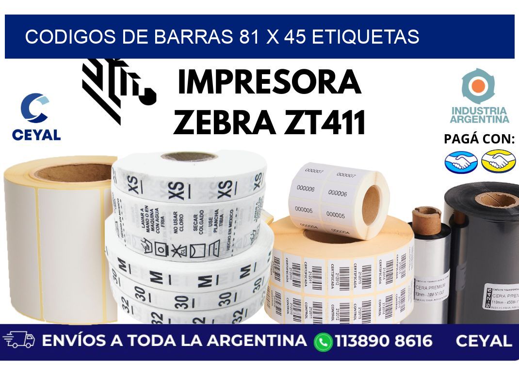 codigos de barras 81 x 45 etiquetas