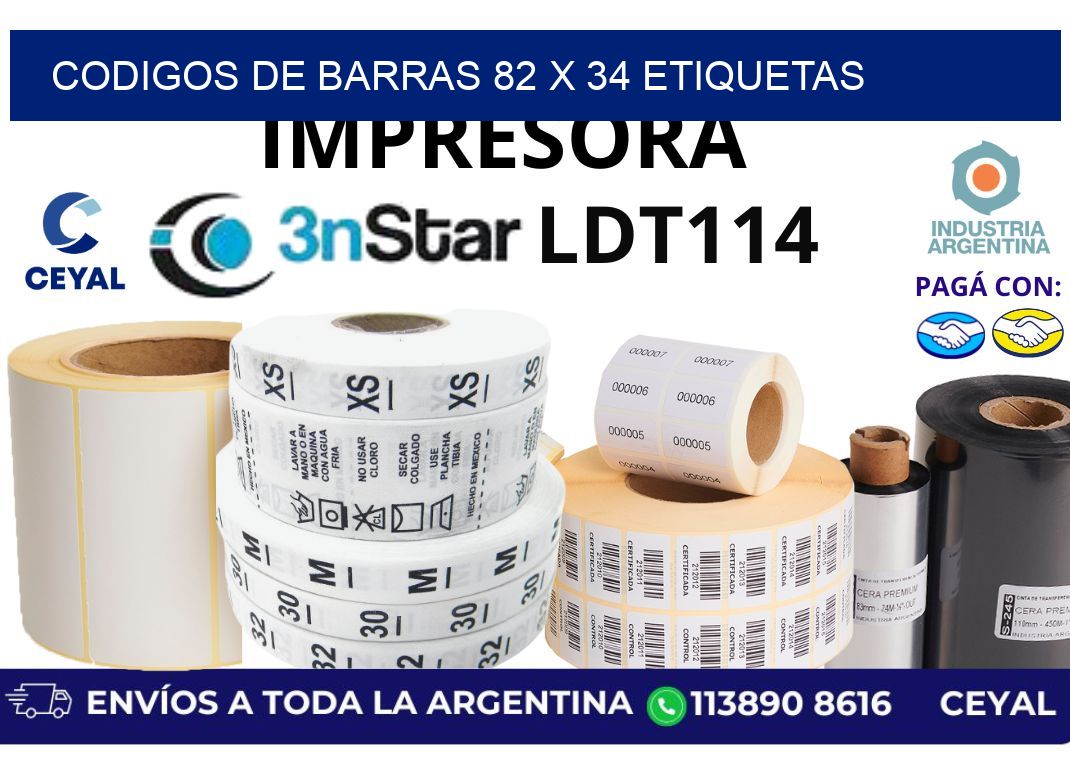 codigos de barras 82 x 34 etiquetas