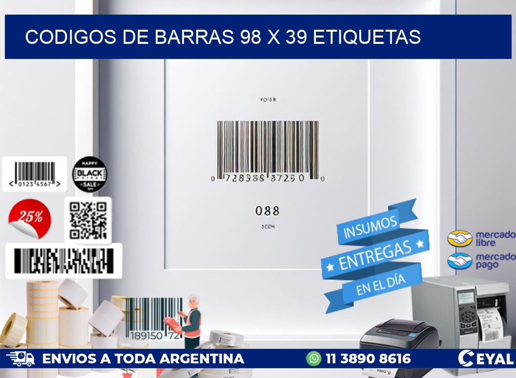 codigos de barras 98 x 39 etiquetas