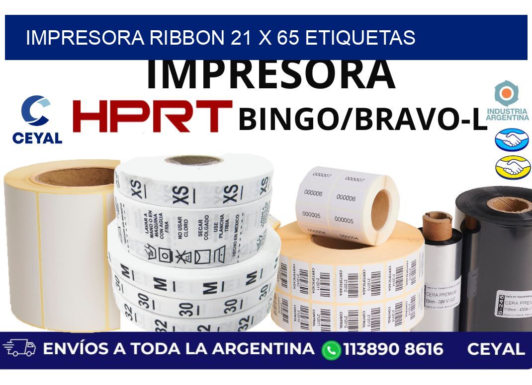 impresora ribbon 21 x 65 etiquetas