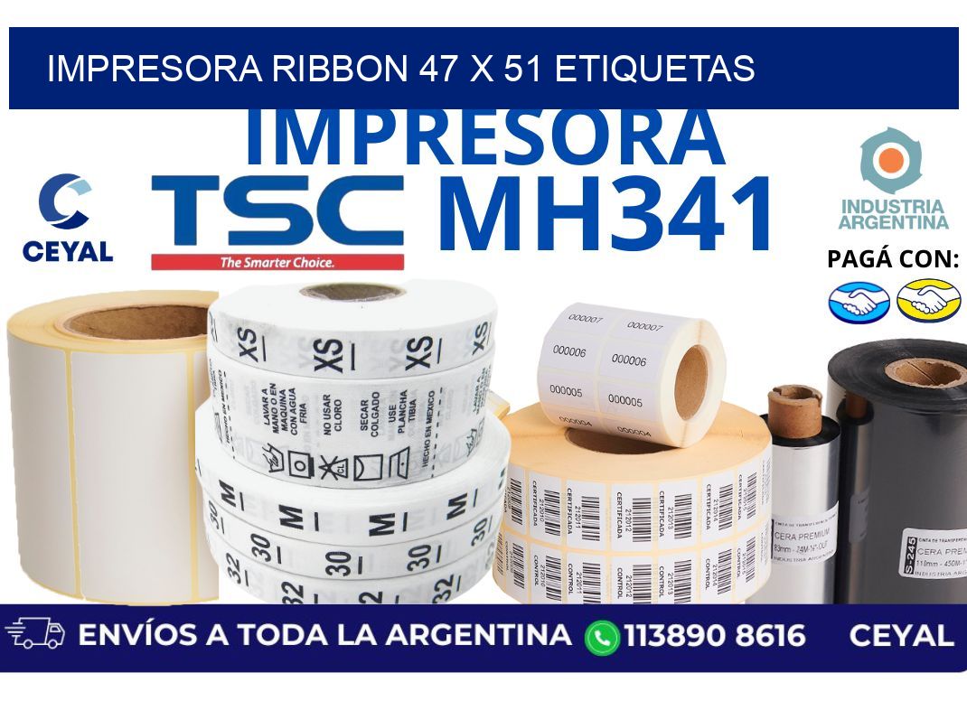 impresora ribbon 47 x 51 etiquetas