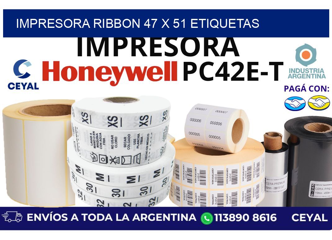 impresora ribbon 47 x 51 etiquetas