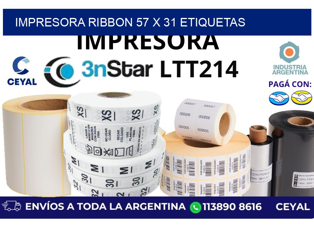 impresora ribbon 57 x 31 etiquetas
