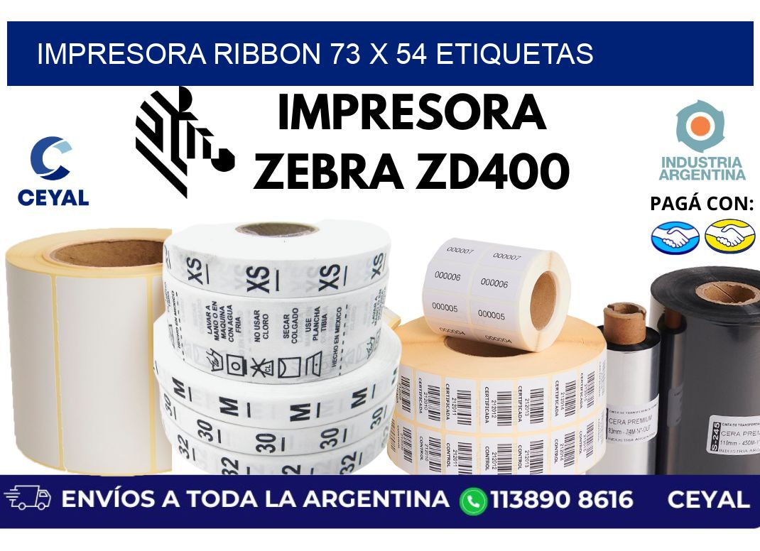 impresora ribbon 73 x 54 etiquetas