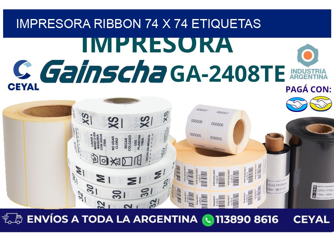 impresora ribbon 74 x 74 etiquetas