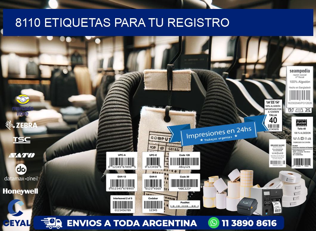 8110 etiquetas para tu registro