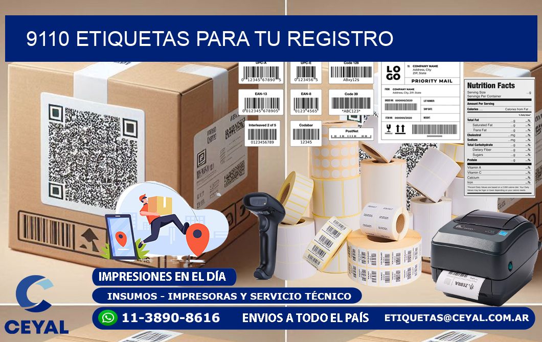 9110 etiquetas para tu registro