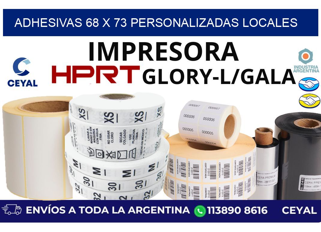 adhesivas 68 x 73 personalizadas locales