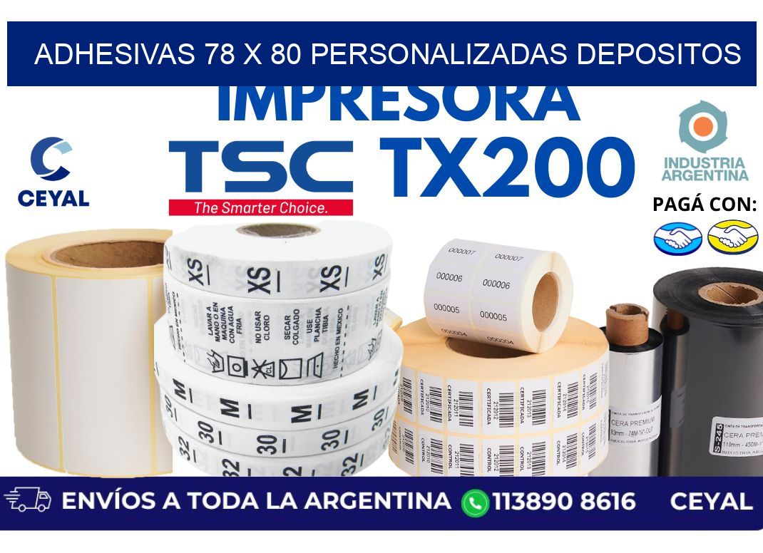 adhesivas 78 x 80 personalizadas depositos