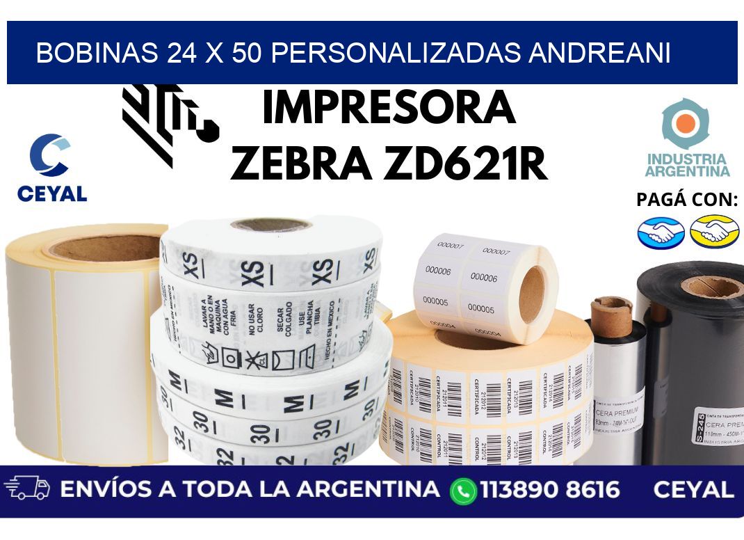 bobinas 24 x 50 personalizadas andreani