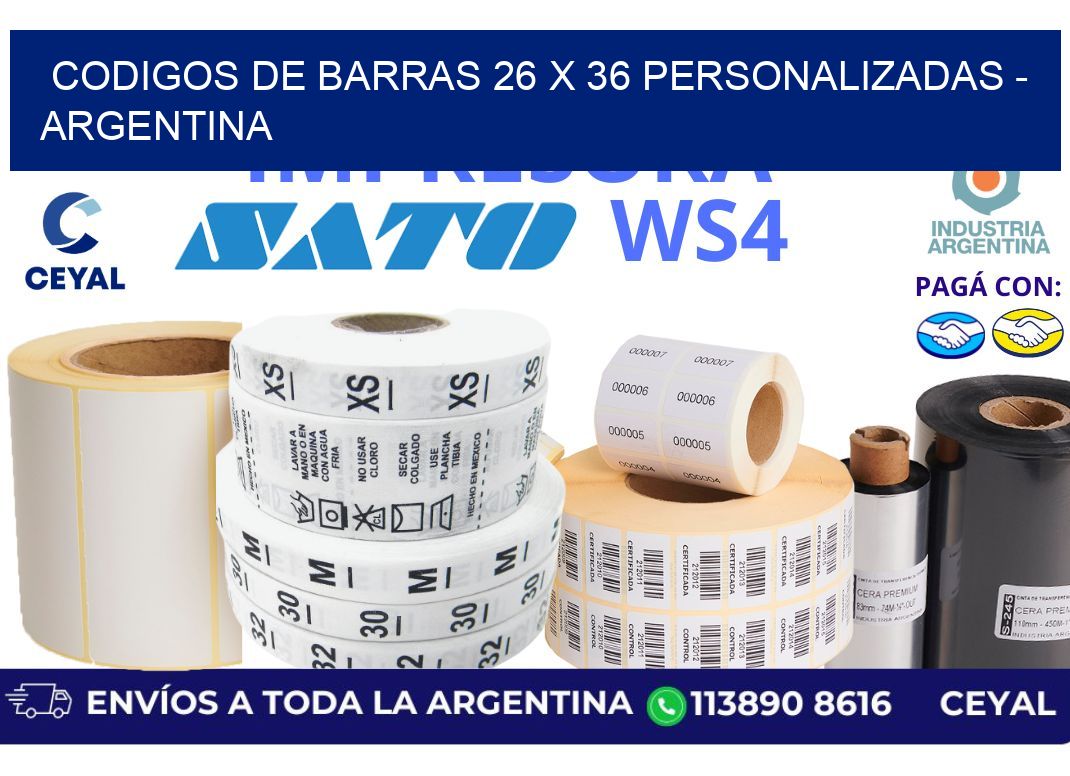codigos de barras 26 x 36 personalizadas – Argentina